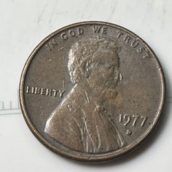 1977 D Penny Broken Nose