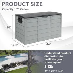 40$ deck box patio storage deck box caja almacenamiento 75 gallones caja de exteriors 🆕