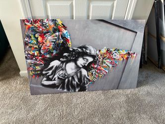 Modern Angel Graffiti Canvas Wall Art