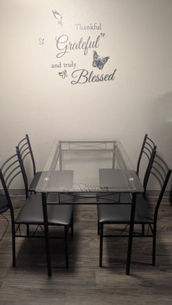 Four chair Glass table