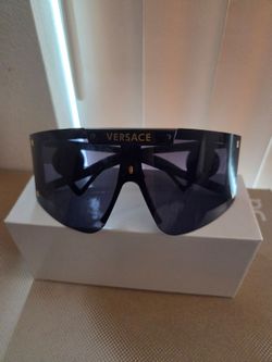 Versace Shield Sunglasses Black Gold