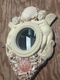 Cherub and Seashell Decorative Wall Mirror