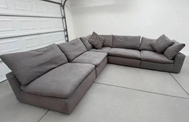 Large Gray Modular Sectional Sofa