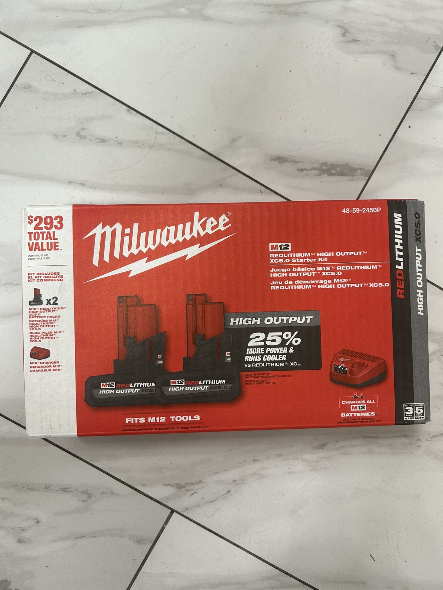 M12 5.0 High Output 2 Pack And Charger Kit New Sealed Firm Price 