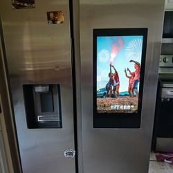 Samsung Stainless Steel Side By SIDE WITH family Hub Screen DISPLAY WIFI