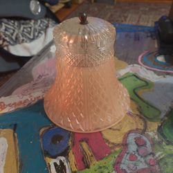 Carnival Glass Lamp Shade. Light Pink