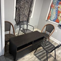 TV Stand / Storage Cabinet + Chairs – Great for Apartment or Office