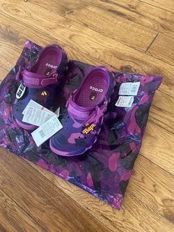 Bape x Crocs purple size 8M
