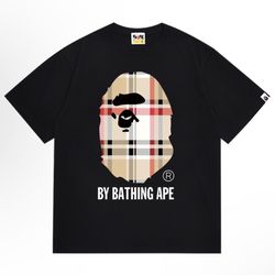 bape x burberry shirt black