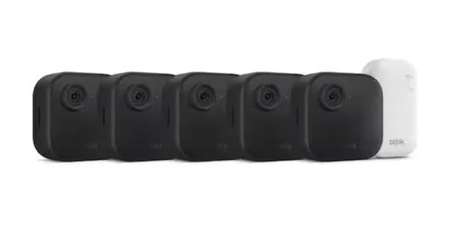 Outdoor 4-Core-Wireless Battery Operated Smart Security Camera System w/ 5-Cameras and Included Sync Module Core, Black