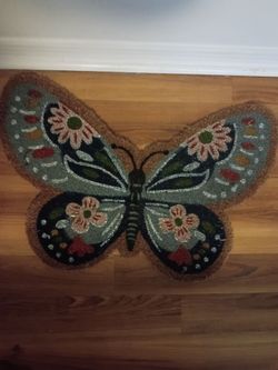 Butterfly Shaped Coir Doormat smoke free house no pets