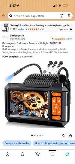 Industrial endoscope with Cam