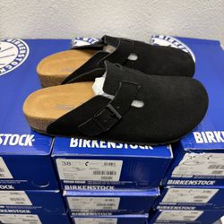 Birkenstock Boston Clog Black Suede