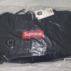 Supreme MM6 Maison Margiela Box Logo Zip Up Hooded Sweatshirt Navy Size: Medium