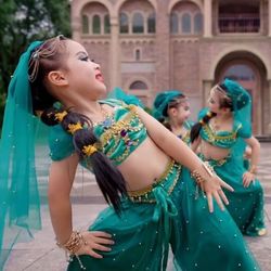 flower performance dress Xinjiang Indian dance Jasmine princess Western region belly dance
