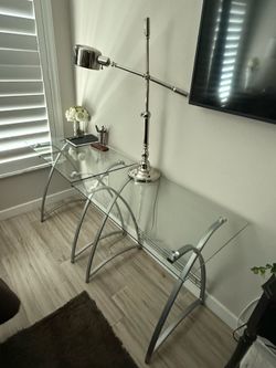 Split Glass Top Desk.. $50 total
