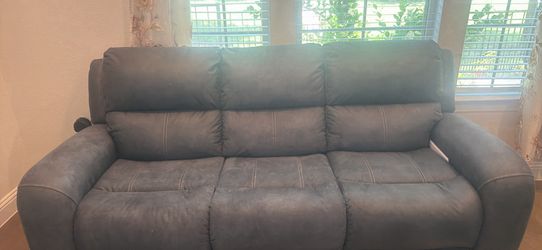 Gray Reclining Living Room Set – Sofa, Loveseat & Recliner