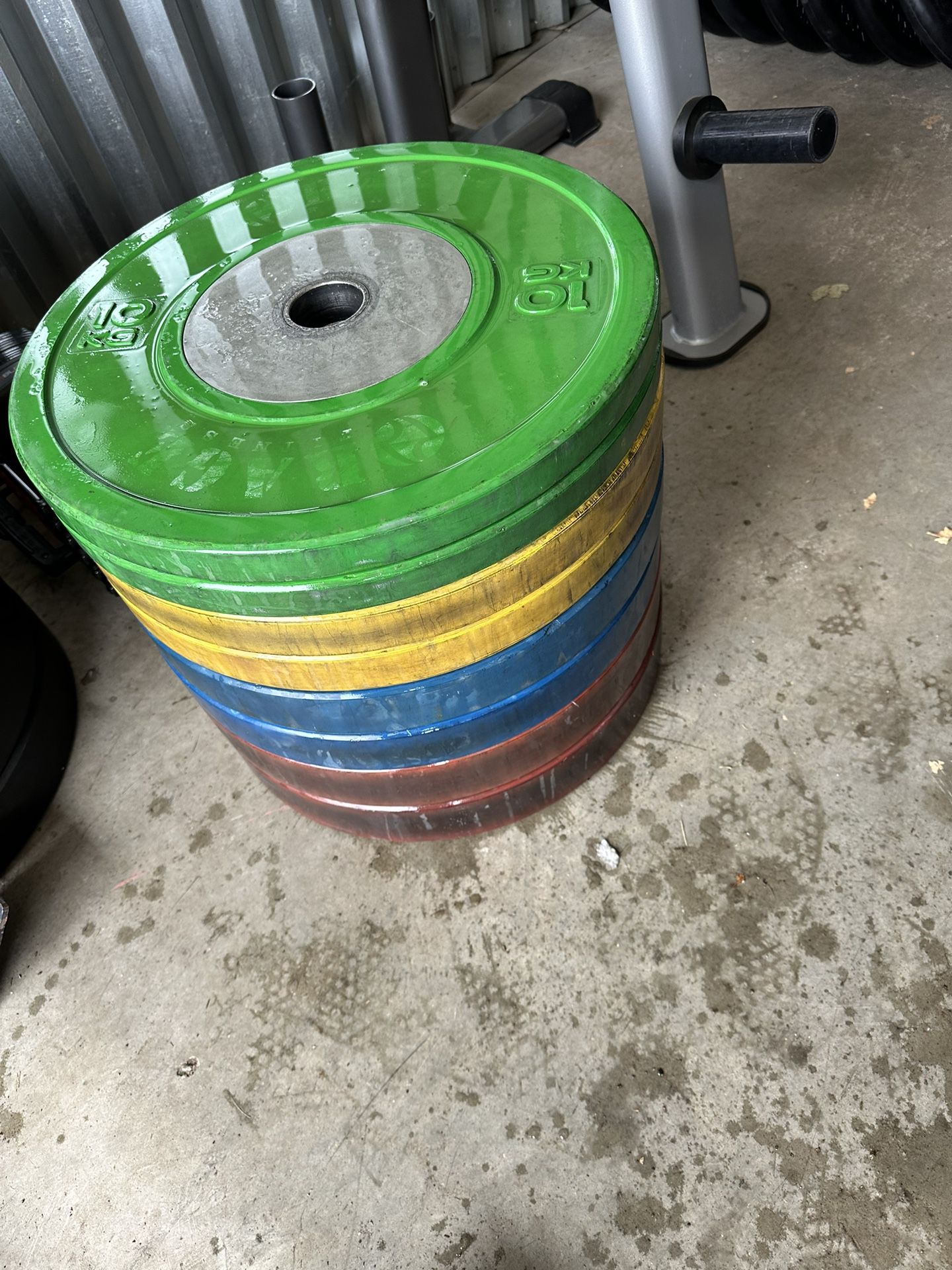 140kg/308lb Olympic competition rubber bumper weight set