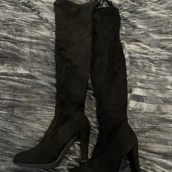 Suede High Knee Boots
