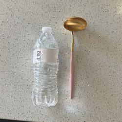 Single one Cutipol Goa Sauce Ladle Sauce Spoon Short beam Handle Pink or White Finish in Gold