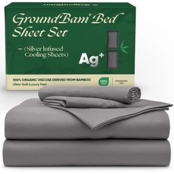 New-Silver Infused Bed Sheets Set, Temperature-Regulating Fabric with Self-Cleaning Technology for 3X Freshness Sleep, Genuine 100% Organic Viscose De
