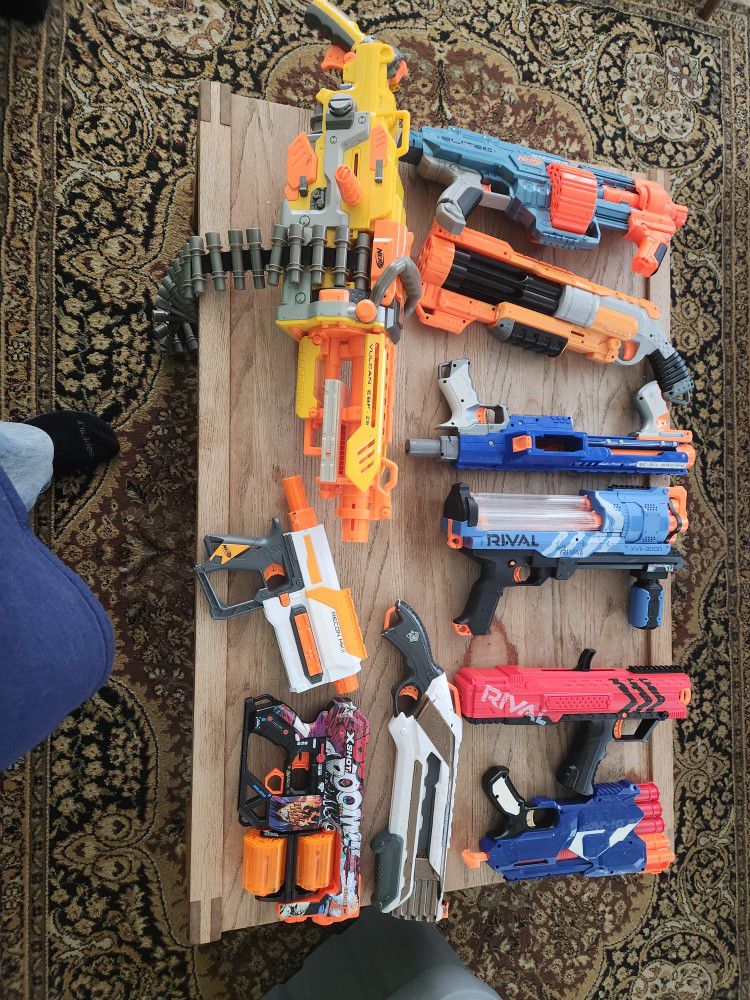 Box Of Nerf Guns And Assortment 
