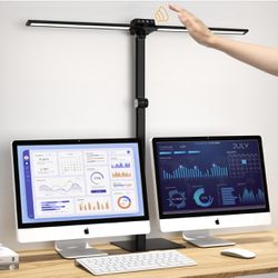 LED Desk Lamp, Newest Hand-Sweep Sensor Desk Lamps for Home Office, Double Head Architect lamp with Type-C & USB Charger