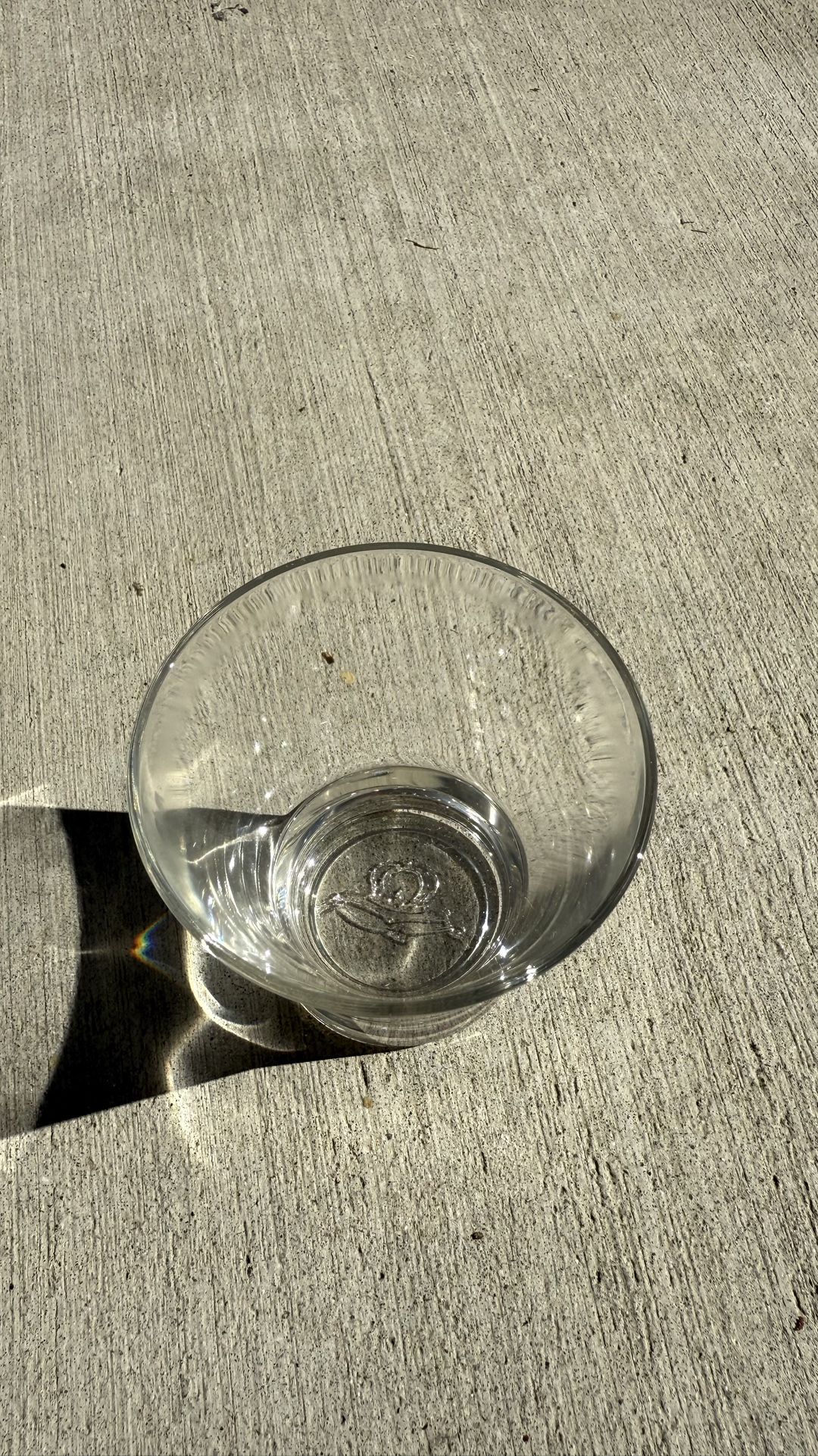 Vintage Clear Glass Bowl โ Crown & Saber Emblem โ Made in Italy