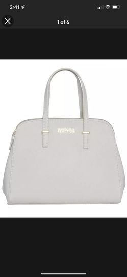 Kenneth Cole Reaction Arbol Dome Satchel Handbag Faux Saffiano