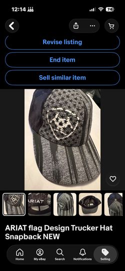 ARIAT Hat. Trucker New. Flag Design