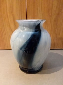 Blue & White Glass Vase