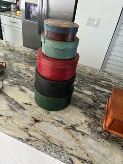 Antique Wooden Pantry Box Stack
