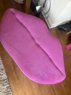 Pink Magenta Lip Ottoman 