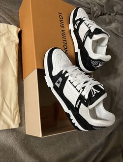 black and white lv trainers