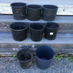 Lot of 8 Assorted Garden Flower Nursery Landscaping Pots