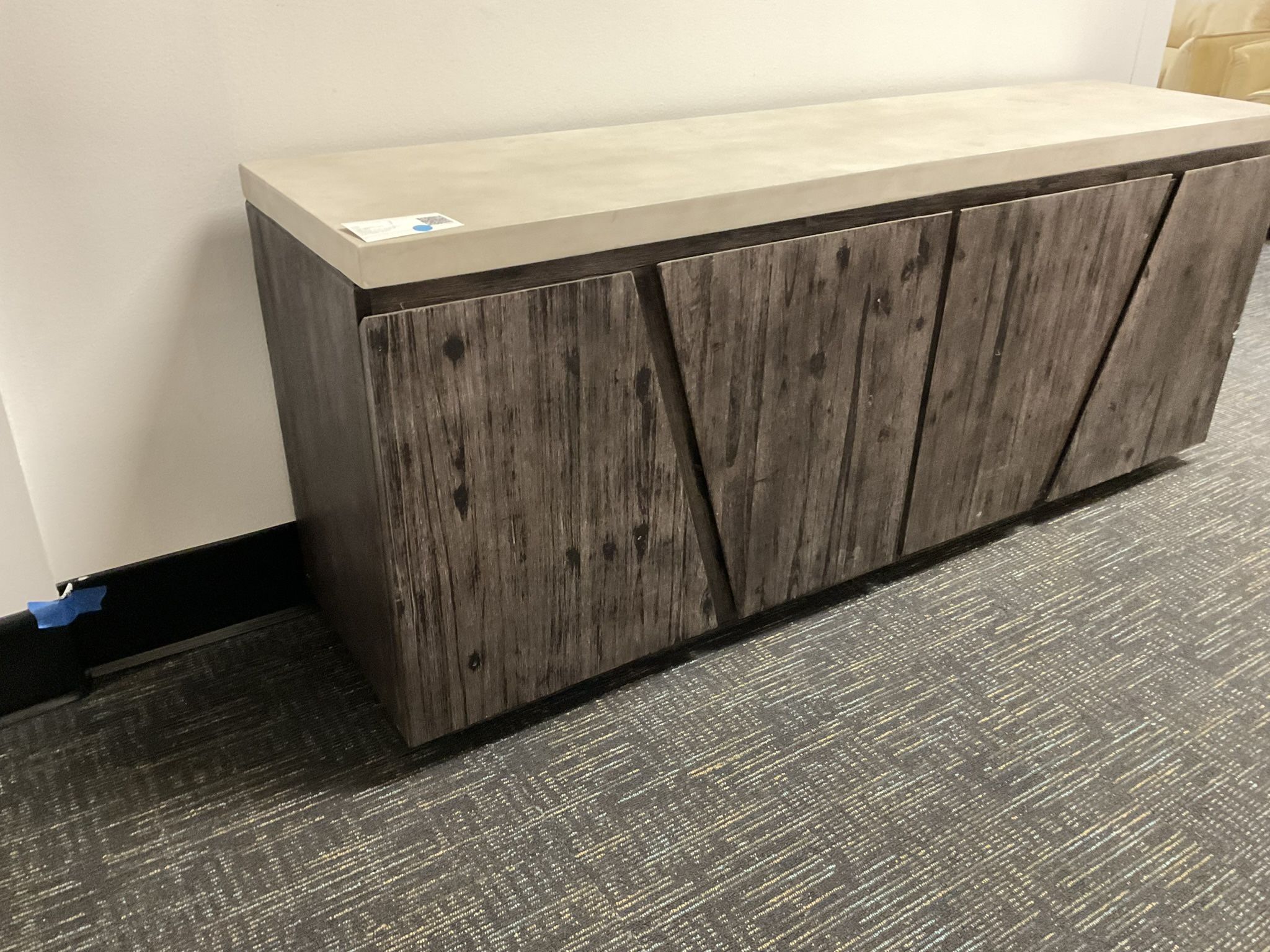 New Entertainment Center Dark Gray Solid wood With Concrete Top