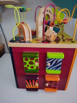 Zany zoo wooden activity toddlers cube