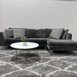 Simple & Elegant Velvet sectional w/ chaise 🚛 Delivery Available!