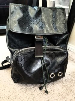 Authentic GUCCI limited edition imprime monogram black unisex backpack with  padded green and red shoulder straps. Excellent condition for Sale in  National City, CA - OfferUp