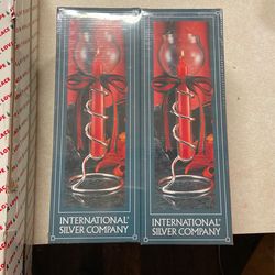International silver company floating candle holders Christmas