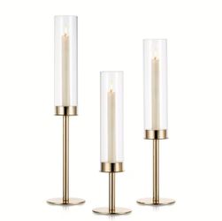 Gold Candle Holders With Glass Cover