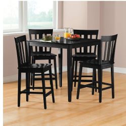5pc Counter High Dining Table Soild Wood 