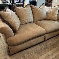 Gorgeous Fleming Sterling with Feathercloud Flounce Custom Sofa