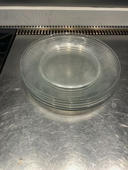 Clear glass dishes for diner and desert