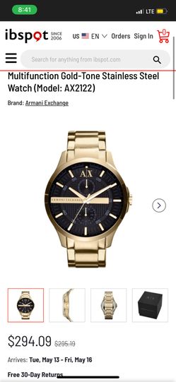 A｜X ARMANI EXCHANGE Men's Multifunction Gold-Tone Stainless Steel Watch (Model: AX2122)