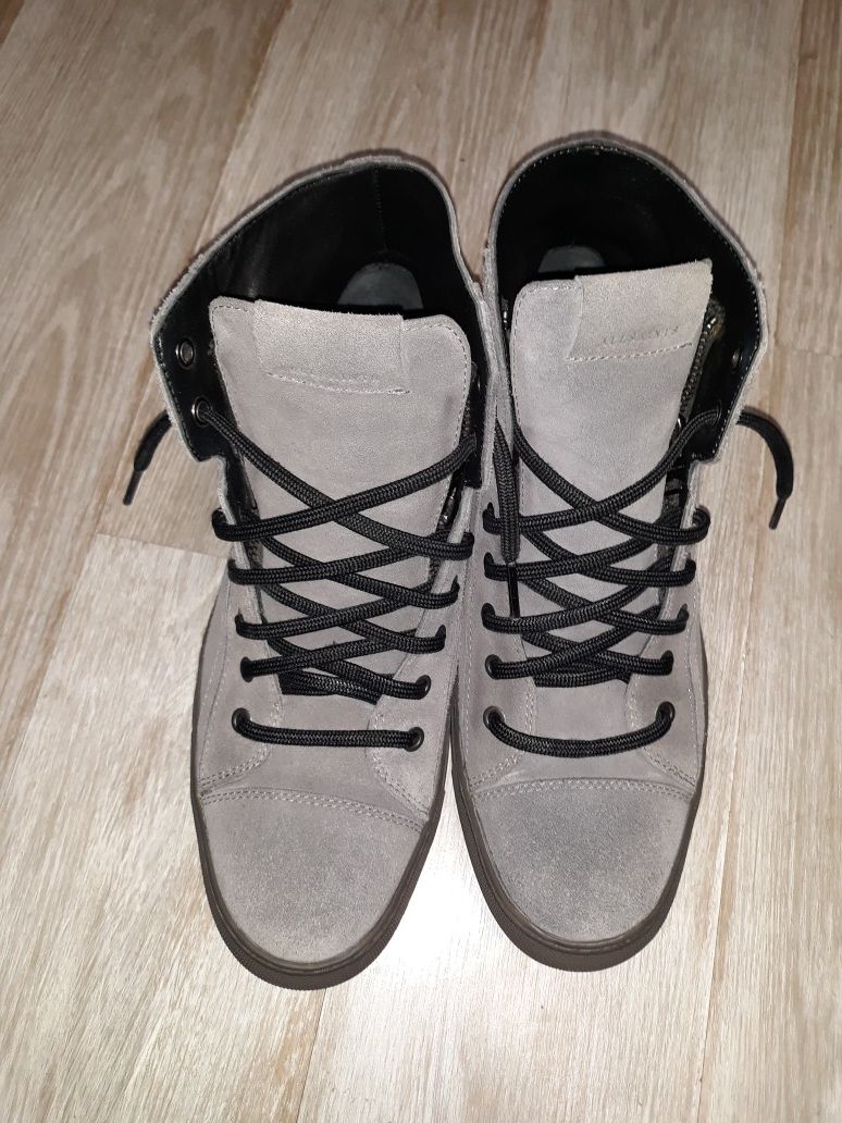 Men All Saints Grey Suede Sneakers size 9