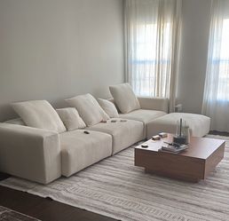 Sectional couch beige
