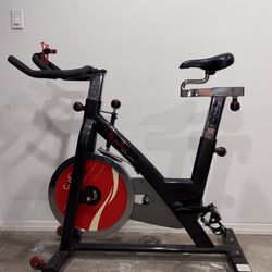 Stationary exercise bike.