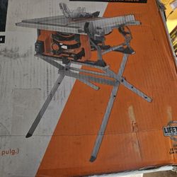 Ridgid Table Saw With Folding Stand  New