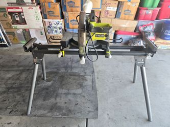 Ryobi 10" Compound Sliding Miter Saw and Foldable Quick Stand